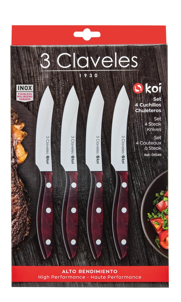 CUCHILLOS CHULETEROS SET 4 KOI